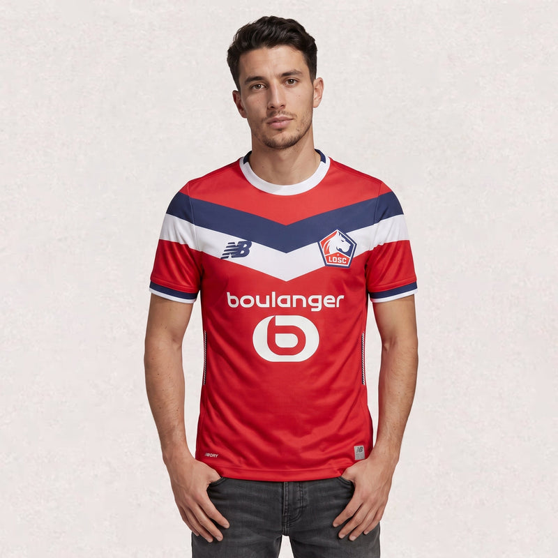 Maillot domicile Lille 2026/27, environ 68–82 cm de longueur × 48–64 cm de largeur à plat