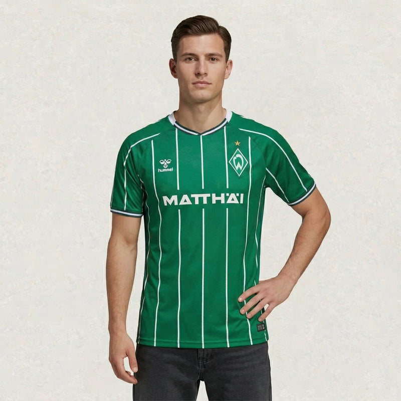 Maillot domicile hummel du SV Werder Bremen 2025/26 pour adulte, env. 65–85 × 45–65 cm.