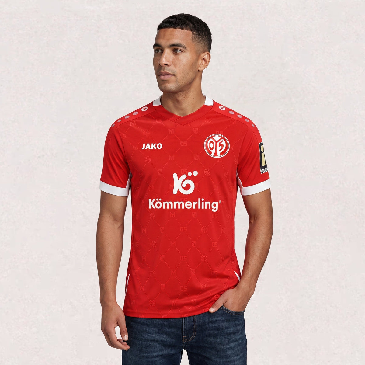 Maillot domicile 1. FSV Mainz 05 2026/27 adulte, environ 68–84 cm de longueur × 48–68 cm de largeur à plat