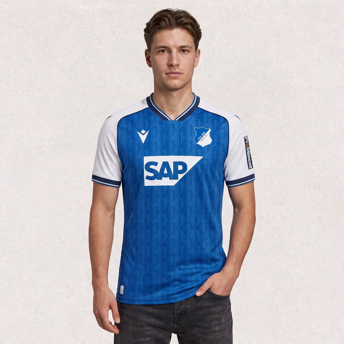 Maillot domicile Hoffenheim 2026/27 pour adulte, longueur d’environ 68–82 cm
