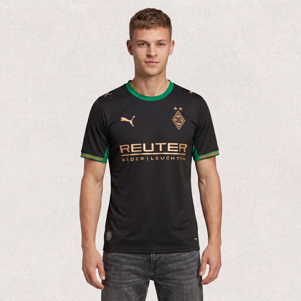Maillot extérieur Borussia Mönchengladbach 2026/27, environ 68–82 cm de longueur × 48–64 cm de largeur à plat