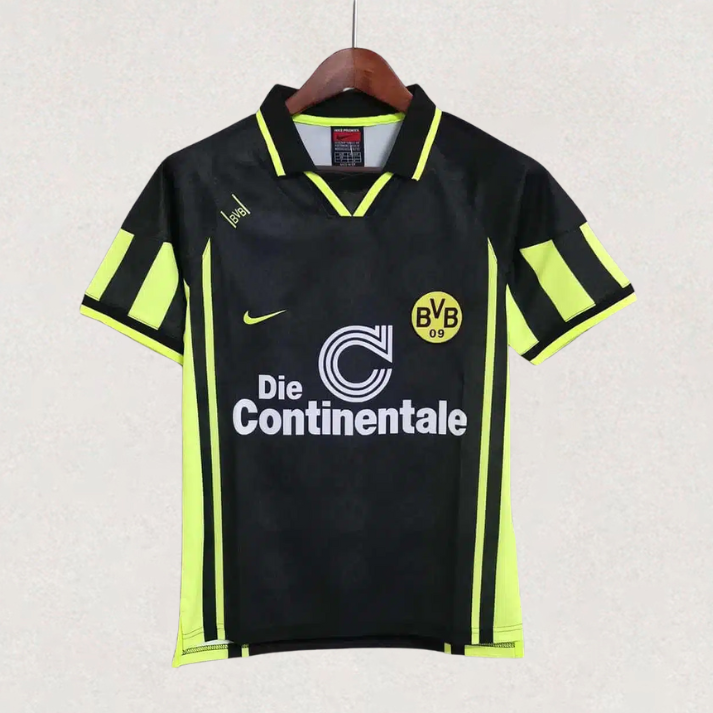 Maillot extérieur rétro Nike Borussia Dortmund 1996/1997, version supporter, environ 68–82 × 48–66 cm