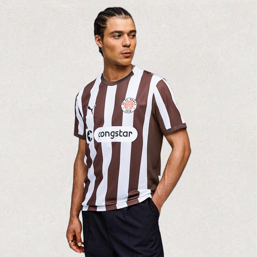 Maillot domicile PUMA FC St. Pauli 2025/26 marron, environ 65–85 cm de longueur