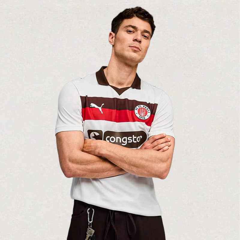 Maillot extérieur FC St. Pauli 2025/26, environ 68–80 cm de longueur × 48–64 cm de largeur à plat