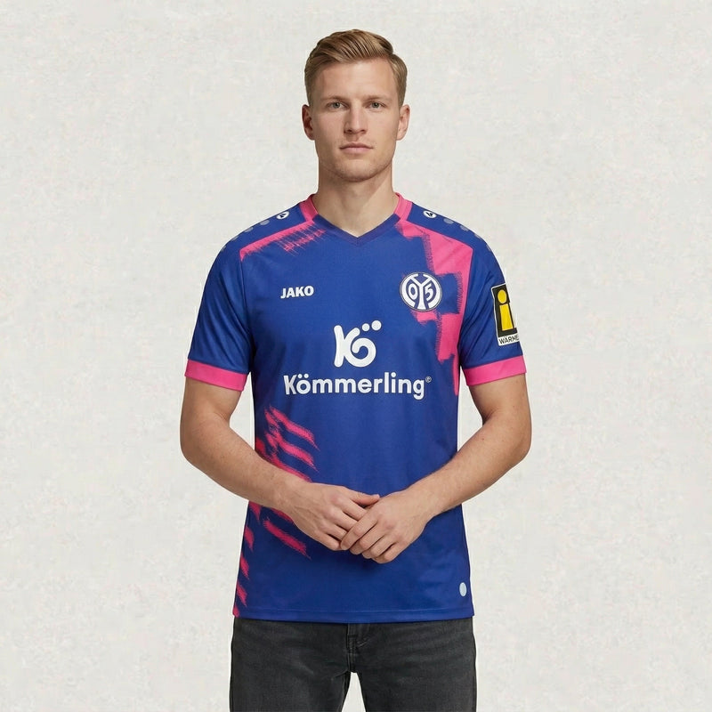 Maillot extérieur JAKO du 1. FSV Mainz 05 2025/26, version supporter, environ 68–82 × 48–66 cm